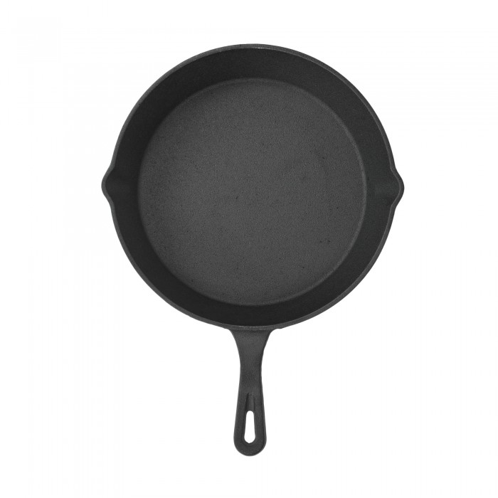 Dr. Domum Pre-Seasoned Cast Iron Skillet (25 CM) Frying Pan, Pre-Seasoned for Non-Stick Like Surface, Cookware Oven / Range / Broiler / Grill Safe, microwave safe Kitchen Deep Fryer