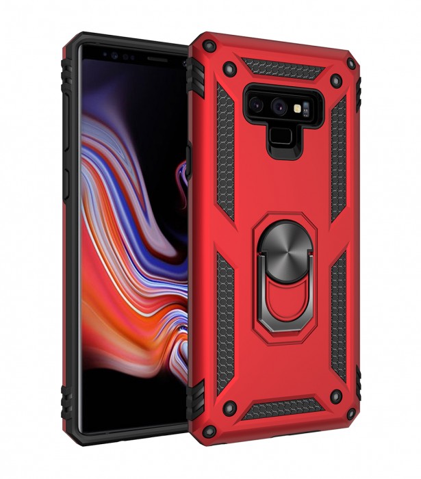 Cubix Samsung Galaxy Note 9 Case, Robot Series Back Cover Scratch Free Slim Hybrid Defender Bumper shock proof Case Cover With Kick Stand (Red)