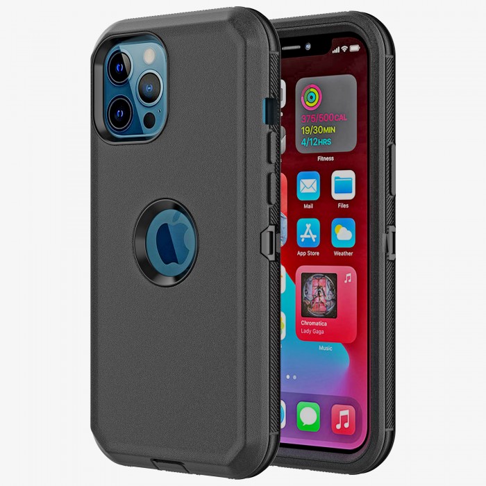 Cubix DEFENDER SERIES Case for Apple iPhone 11 Pro Max - BLACK 360 Degree Case Protects Front and Back