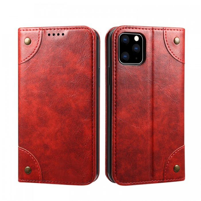 Cubix Flip Cover for Apple iPhone 11 Pro Case Premium Luxury Leather Wallet Folio Case Magnetic Closure Flip Cover with Stand and Credit Card Slot (Red)