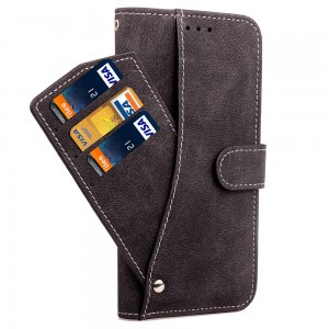 CUBIX Flip Cover for Apple iPhone X Slide Out Wallet Pouch Leather Case All In-One Wallet Case with Credit Card ID Holder Money Pocket Heavy Duty Protective Cover (Black)