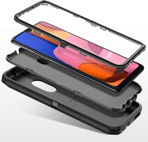 Cubix DEFENDER SERIES Case for Samsung Galaxy A30 / Galaxy A20 - BLACK 360 Degree Case Protects Front and Back