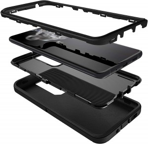 Cubix DEFENDER SERIES Case for Samsung Galaxy S20 Ultra - BLACK 360 Degree Case Protects Front and Back