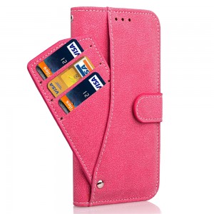 CUBIX Flip Cover for Apple iPhone X Slide Out Wallet Pouch Leather Case All In-One Wallet Case with Credit Card ID Holder Money Pocket Heavy Duty Protective Cover (PINK)
