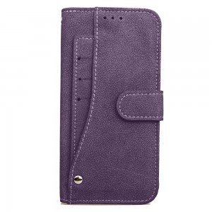CUBIX Flip Cover for Samsung Galaxy S7 edge Slide Out Wallet Pouch Leather Case All In-One Wallet Case with Credit Card ID Holder Money Pocket Heavy Duty Protective Cover (PURPLE)