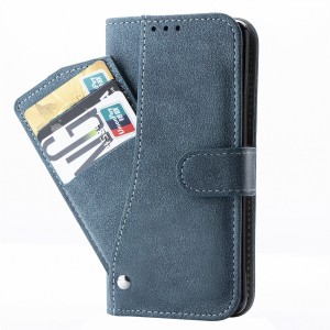 CUBIX Flip Cover for Apple iPhone 11 Pro Slide Out Wallet Pouch Leather Case All In-One Wallet Case with Credit Card ID Holder Money Pocket Heavy Duty Protective Cover (BLUE)