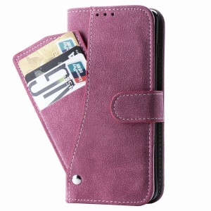 CUBIX Flip Cover for Apple iPhone 11 Pro Slide Out Wallet Pouch Leather Case All In-One Wallet Case with Credit Card ID Holder Money Pocket Heavy Duty Protective Cover (PINK)