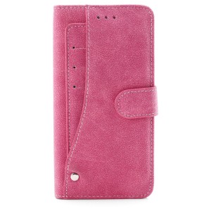CUBIX Flip Cover for Apple iPhone 7 Plus, Apple iPhone 8 Plus Slide Out Wallet Pouch Leather Case All In-One Wallet Case with Credit Card ID Holder Money Pocket Heavy Duty Protective Cover (PINK)