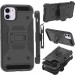 Cubix Capsule Front + Back Cover For Apple iPhone 11 Hybrid Shockproof Heavy Duty Rugged Full Body Protective Case Cover with Kickstand and Belt Clip Holster