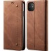 Cubix Denim Flip Cover for Apple iPhone 11 Case Premium Luxury Slim Wallet Folio Case Magnetic Closure Flip Cover with Stand and Credit Card Slot (Brown)