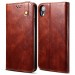 Cubix Flip Cover for Apple iPhone XR, Handmade Leather Wallet Case with Kickstand Card Slots Magnetic Closure for Apple iPhone XR (Brown)