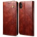 Cubix Flip Cover for Apple iPhone XS / iPhone X (5.8 Inch), Handmade Leather Wallet Case with Kickstand Card Slots Magnetic Closure for Apple iPhone XS / iPhone X (5.8 Inch) (Brown)