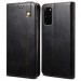 Cubix Flip Cover for Samsung Galaxy S20 Plus, Handmade Leather Wallet Case with Kickstand Card Slots Magnetic Closure for Samsung Galaxy S20 Plus (Black)