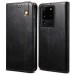 Cubix Flip Cover for Samsung Galaxy S20 Ultra, Handmade Leather Wallet Case with Kickstand Card Slots Magnetic Closure for Samsung Galaxy S20 Ultra (Black)
